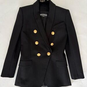 BALMAIN Paris classic double-breasted blazer.